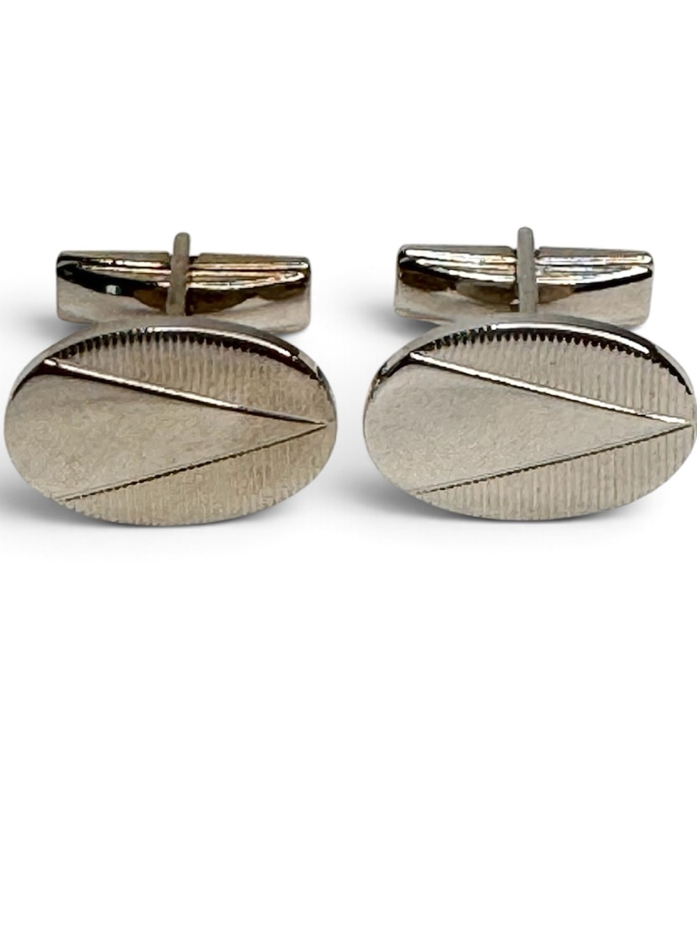 Pioneer Vintage Silver Geometric Cuff Links